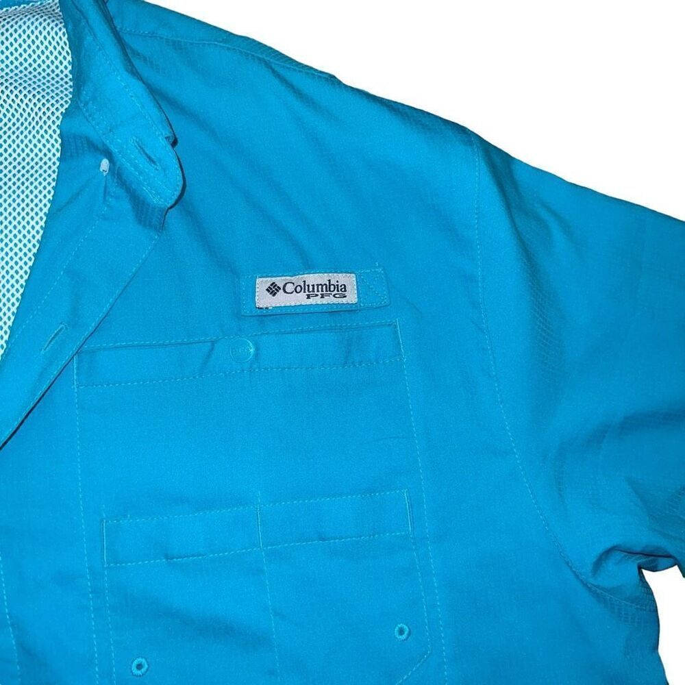 COLUMBIA Tamiami Blue Vented UPF 40 Shirt Size XL - Picture 3 of 7